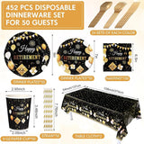 452 Pcs Happy Retirement Party Decorations Men for 50 Guests Black