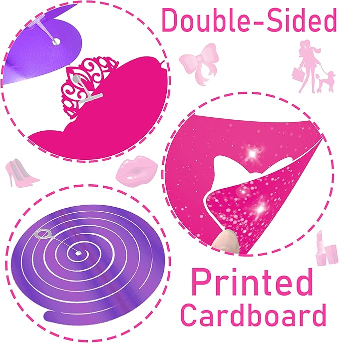 Hot Pink Girl Party Hanging Swirls Pink Party Swirl Ceilings Pink
