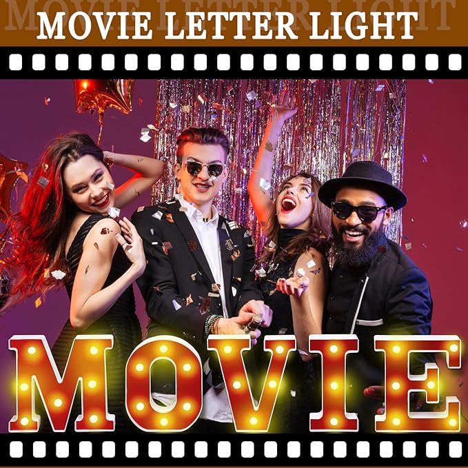 Movie Night Decorations 6.3 Movie Light up Letters Sign Decor