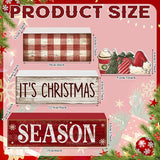4 Pcs Christmas Table Decoration Wooden Hot Cocoa Santa Hat