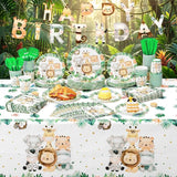 403 Pcs Safari Birthday Decorations for 50 Jungle Animal Birthday