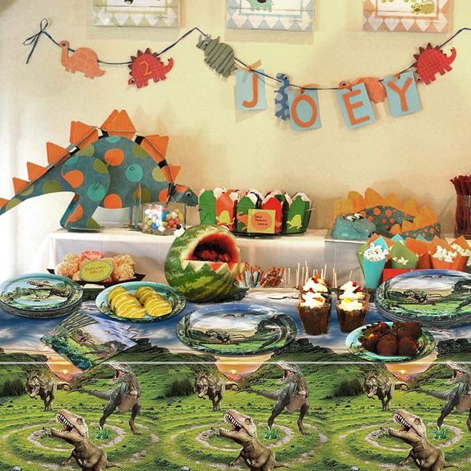 Dinosaur Birthday Decorations 81Pcs Dinosaur Paper Tableware Set