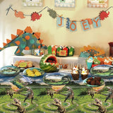 Dinosaur Birthday Decorations 81Pcs Dinosaur Paper Tableware Set