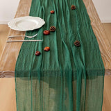 Keketoarrange Emerald Green Table Runner Cheesecloth Gauze 120 Inch