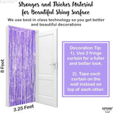 KatchOn, Light Purple Foil Fringe Curtain - 3.2x8 Feet, Pack of 2 for
