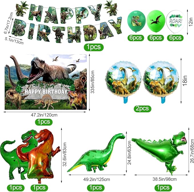 Dinosaur Birthday Decorations Dino Theme Party Supplies&Decorations