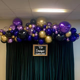 Purple Black and Gold Balloon Arch Kit Graduation Balloon Garland