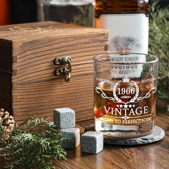 60th Birthday Gifts for Men Whiskey Glass Set 60th Birthday