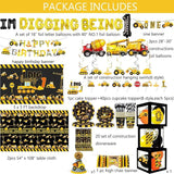 348 Pcs Construction 1st Birthday Decorations Dump Truck One Year