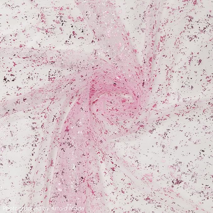 Artoid Mode 6PCS Pink Gold Gauze Table Runner 120 Inch 10FT, Glitter