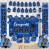 Graduation Decorations 2026 Blue Set, Congrats Grad Decor Set with