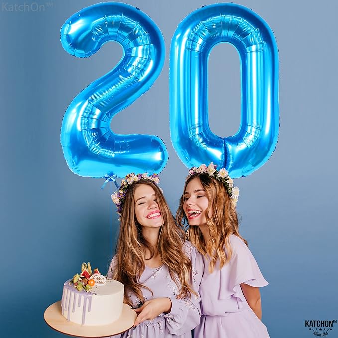 Giant Blue 0 Number Balloons - 40 Inch | 0 Digit Balloon for Ocean
