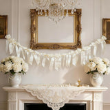 2pcs Creamy White Bow Banner Valentine's Day Decorations for Women