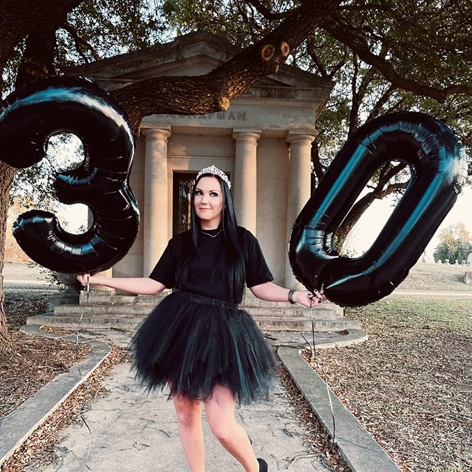 40 Inch Black Foil Balloon Number 1, Giant Self Inflating Number
