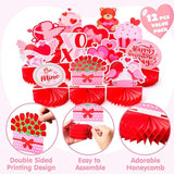 12 Pcs Valentine's Day Honeycomb Centerpieces Table Decorations with