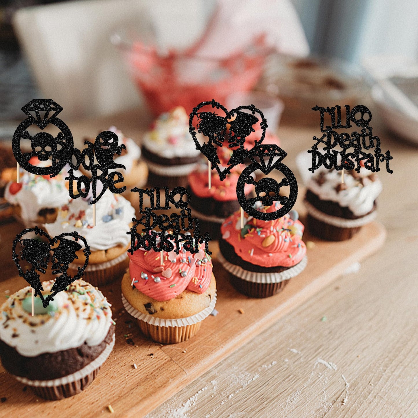 Rsstarxi 24 Pack Halloween Bachelorette Cupcake Toppers Bride or Die