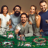 96 Pieces Casino Themed Party Tableware Set for Las Vegas Birthday