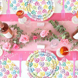 98Pcs Valentines Day Plates and Napkins Conversation Hearts Party