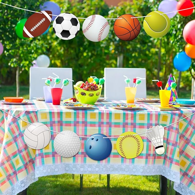 Hooqict Sports Themed Party Decorations Happy Birthday Banner