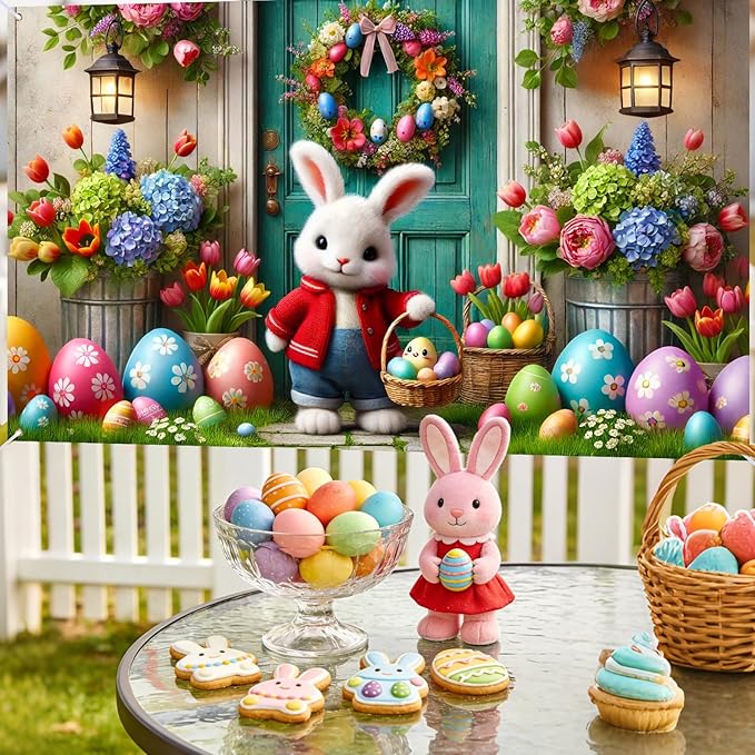 Easter Banner Polyester 43x70.86 Inches Banner Easter for Small