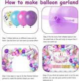 Unicorn Party Decorations Kit 135 Piece Set with 3D Foil Balloons