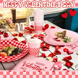 112 Pcs Valentine's Day Party Supplies Set for 24 Guests Paper