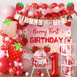Berry Baby Girl 1st Birthday Decor Strawberry First Birthday