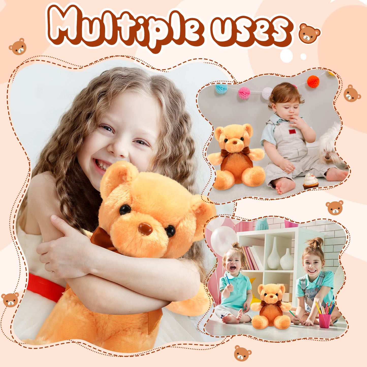 Skylety 10 Pcs 12 Inch Bears Bulk Stuffed Animals Soft Gift Plush