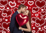 Red Heart Photo Backdrop Valentines Decorations 10x8FT Early 2000s