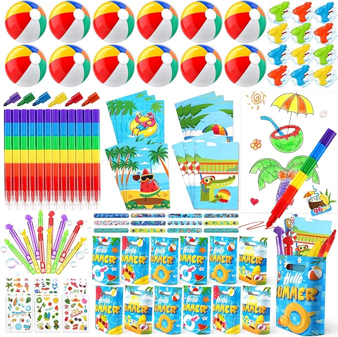 INNOCHEER Pool Party Favors Beach Party Favors for Kids 3-4-5-8-12, 96