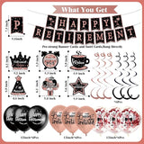 Retirement Party Decorations for Women 52Pcs PRE STRUNG Rose Gold