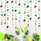 Wild One Jungle Theme Decorations Palm Leaf Dot Circle Garland