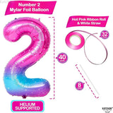 KatchOn, Giant Rainbow 2 Balloon Number - 40 Inch | Number 2 Balloons