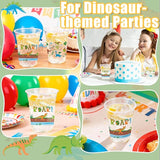 100 Pcs Dinosaur Cups 12oz Dinosaur Plastic Clear Disposable
