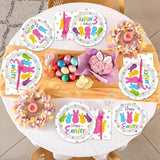 96Pcs Easter Bunny Peeps Party Plates and Napkin Party Supplies