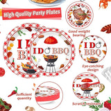96 Pcs BBQ Bachelorette Party Plates Napkins Tableware Set I Do BBQ