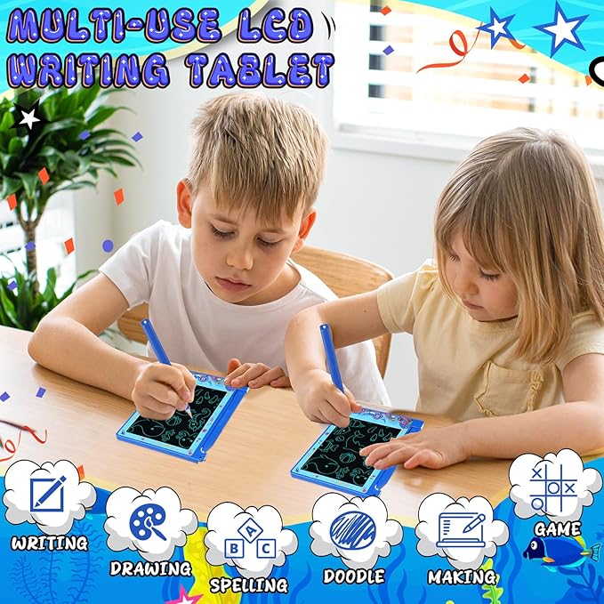 12 Pack Under the Sea Party Favors Lcd Writing Tablet for Kids 4.6