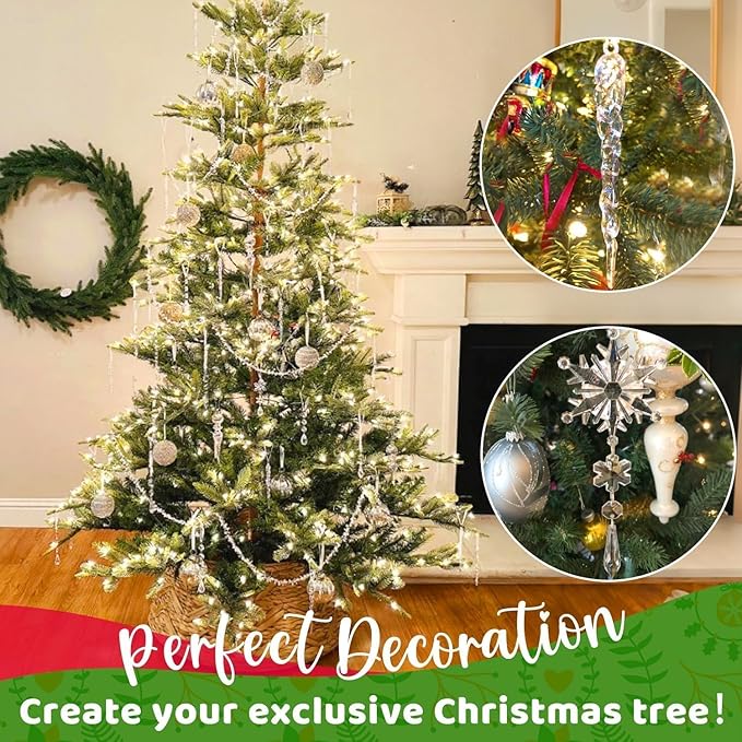 18pcs Crystal Christmas Ornaments for Tree Decorations-Hanging
