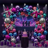 Chrome Balloon Garland Arch Kit, 130pcs Metallic Purple Teal Red Hot