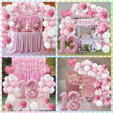 13th Birthday Decorations for Girls Pink Number 13 Balloon Bow