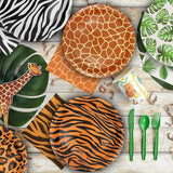 100Pcs Jungle Safari Wild Animal Party Supplies Disposable jungle