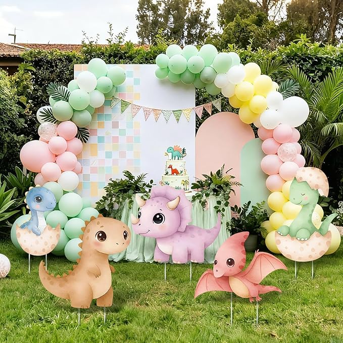 5Pcs Dinosaur Baby Shower Decorations Large Baby Dinosaur Cardboard