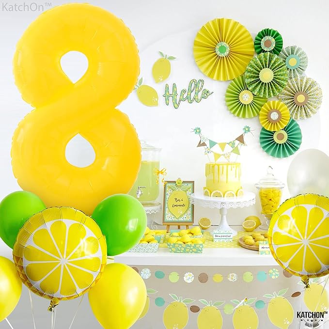 KatchOn, Yellow Number 8 Balloon - Huge, 40 Inch | 8 Balloon for 8th