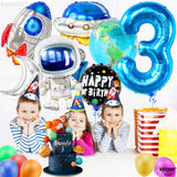 Big Outer Space 3 Year Old Birthday Balloons - Pack of 8 | 3