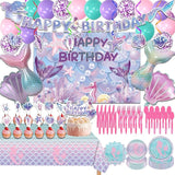 154 Pcs Mermaid Birthday Party Supplies Mermaid Party Decorations