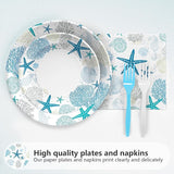 96Pcs Coastal Beach Party Decorations Blue Seashell Starfish Coral