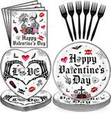 96Pcs Valentine's Day Party Supplies Romantic Gothic Heart Love