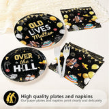 96Pcs Old Lives Matter Decoration Over The Hill Birthday Plates and