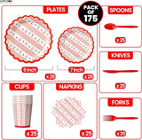 175 Pcs Valentine's Day Party Decorations Valentines Day Plates and