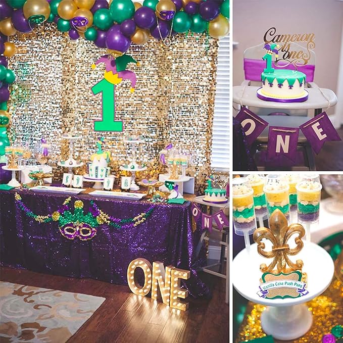 PartyWoo Purple Green Gold Balloons 50 pcs 12 Inch Dark Purple Dark